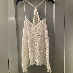 Hollister White Lace Tank Top XS